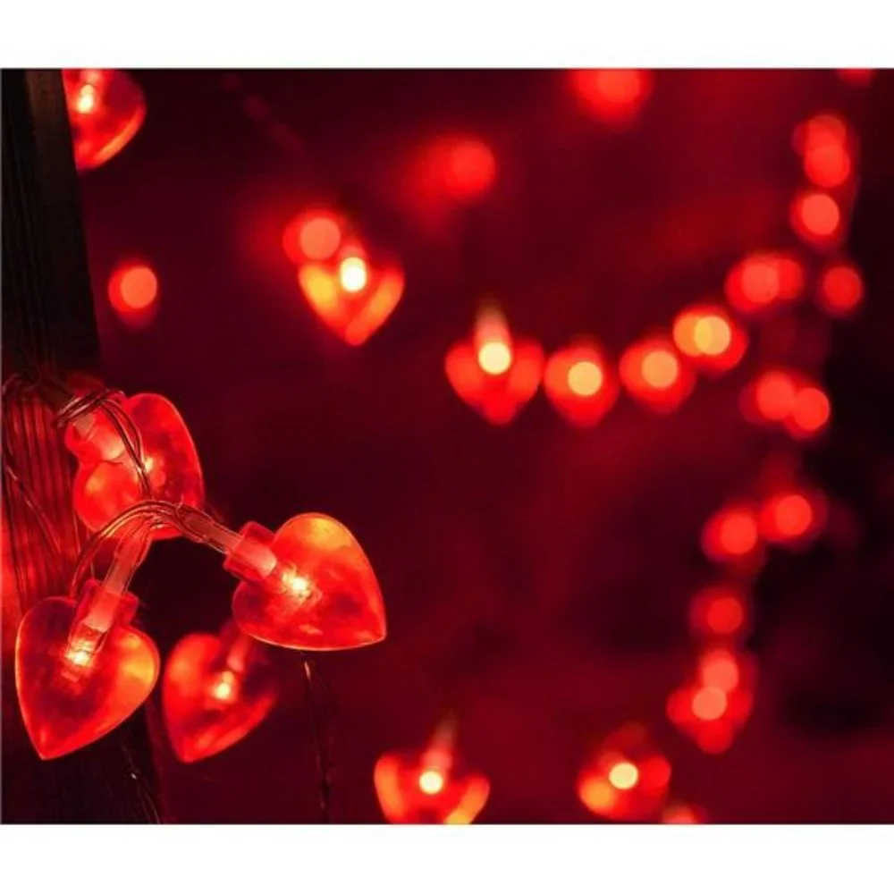 25ft 50LED  Heart Shaped Lights String for Valentines Day Decorations